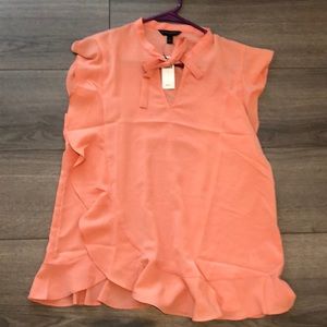 Peach ruffle top